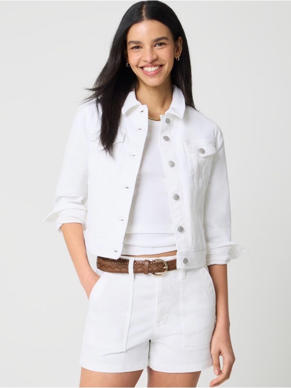 NWT J.Crew Classic jean jacket in white wash Size M
